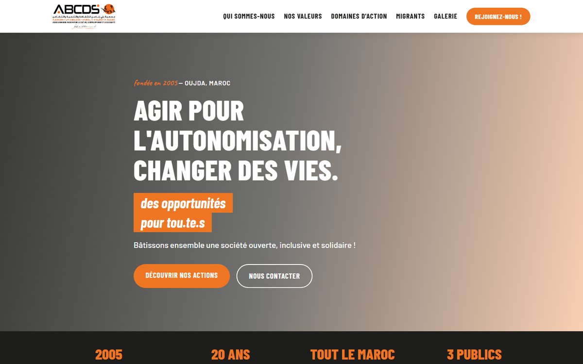 Site web de l'association ABCDS Maroc
