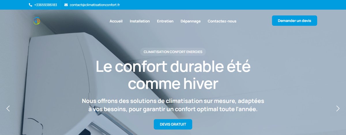 Site web Climatisation Confort Énergies